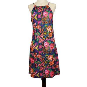 Kaiya Designs Womens Dress sz M spaghetti tie straps floral sundress summer